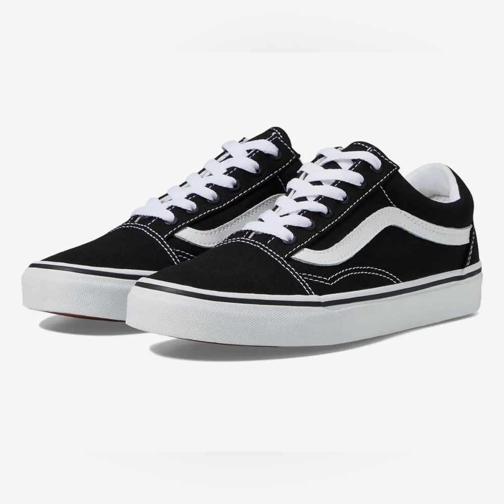 Vans Black and White Old Skool Low-Top Sneakers